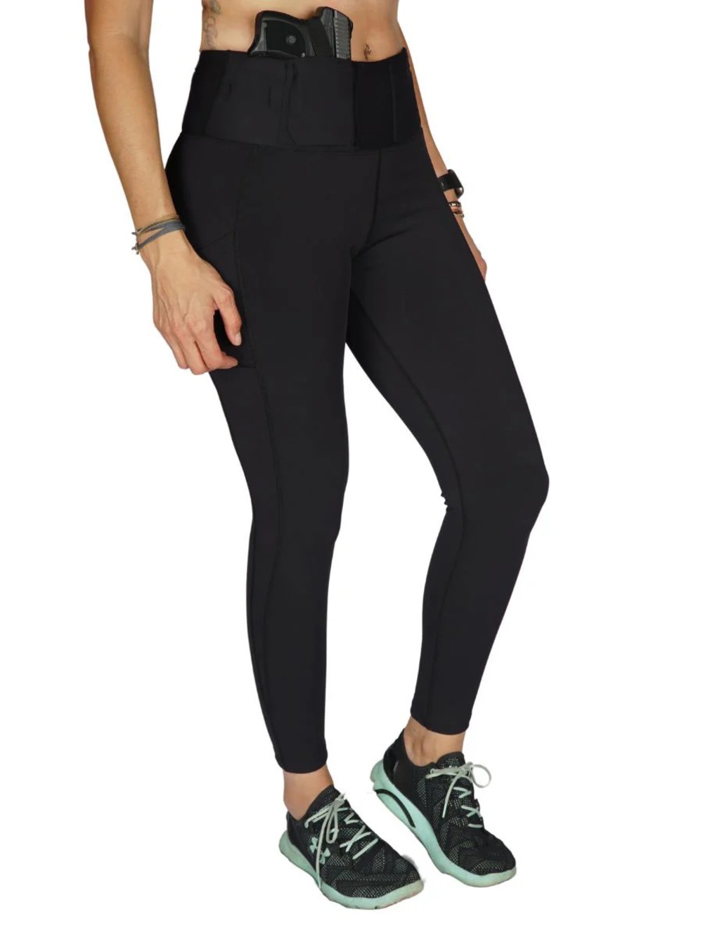 Concealed Casual Black Concealed Carry Leggings - M